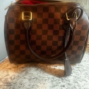 Fashion Inspired Elegant Brown Checkered Satchel